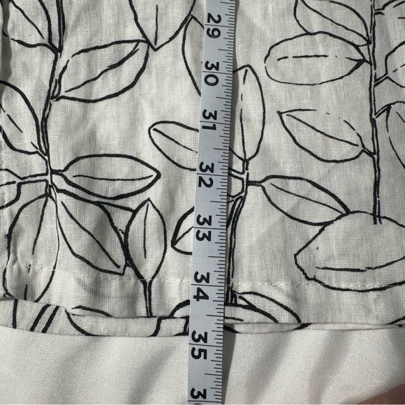Cynthia Rowley 100% Linen Dress White with Black Floral Button Down Size Small - Picture 8 of 13